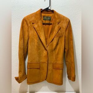 LORO PIANA Suede Jacket luxury Italy 100% Vitello scamosciato suede calf skin 40
